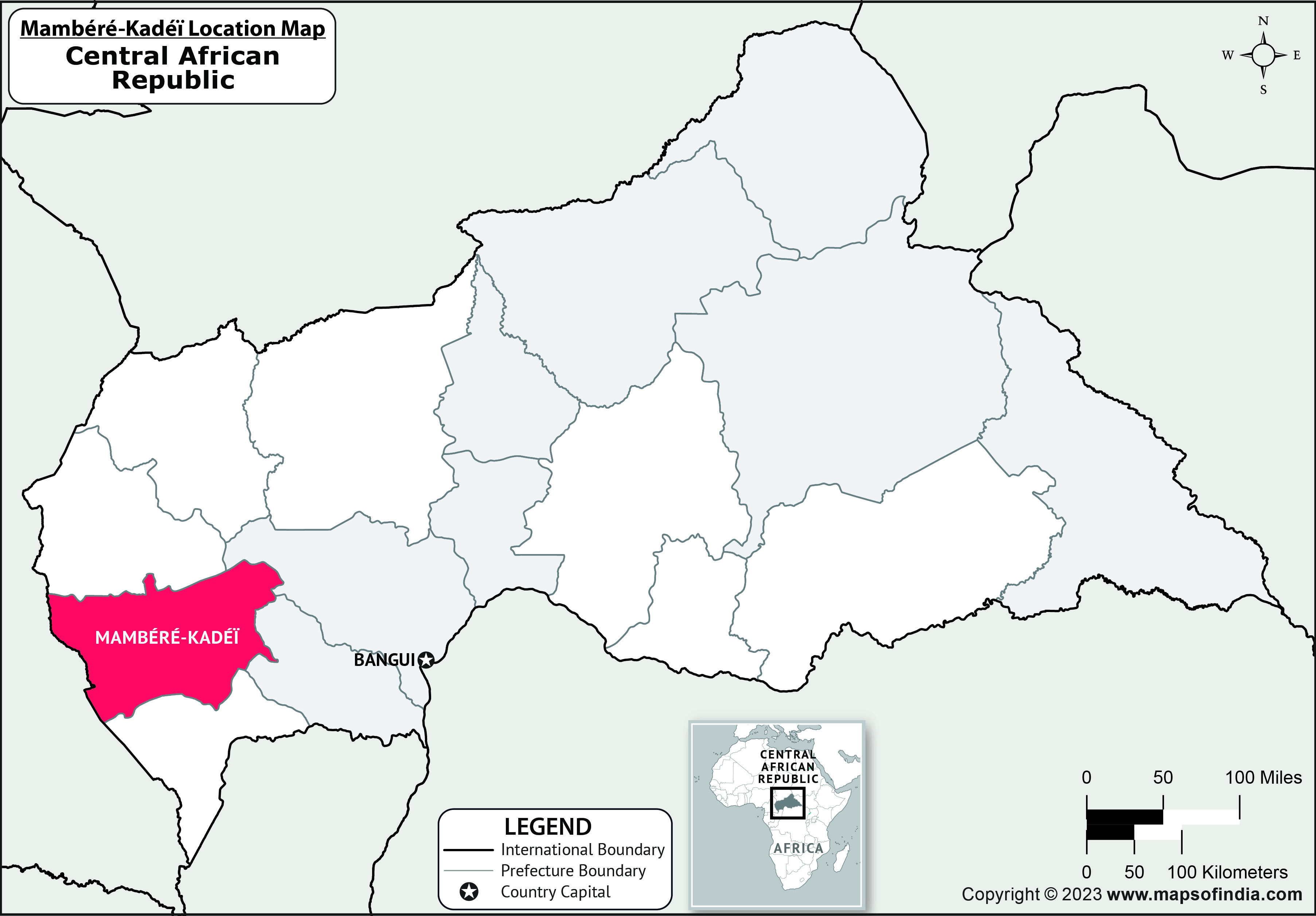 Mambere Kadei Location Map