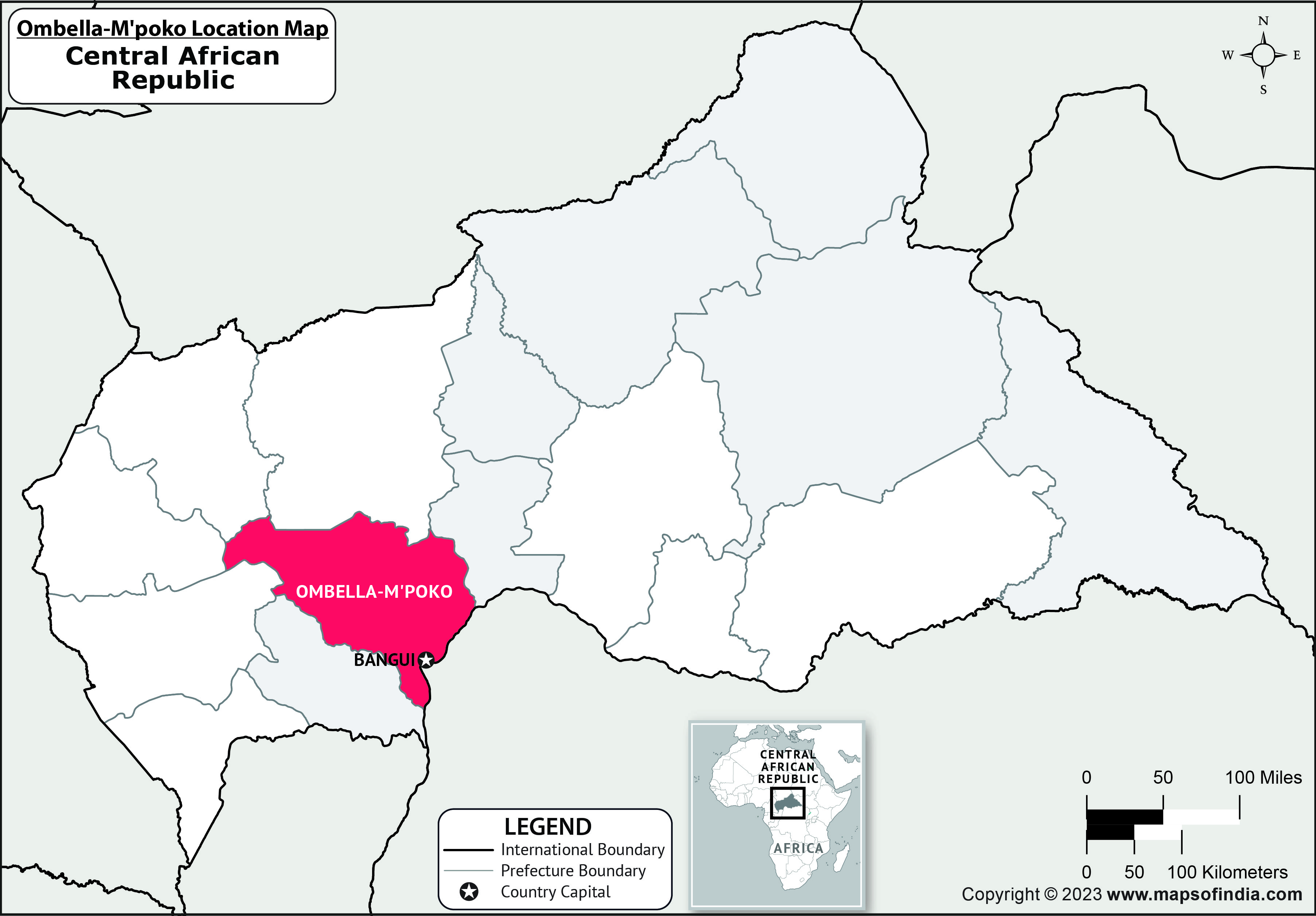 Ombella M Poko Location Map