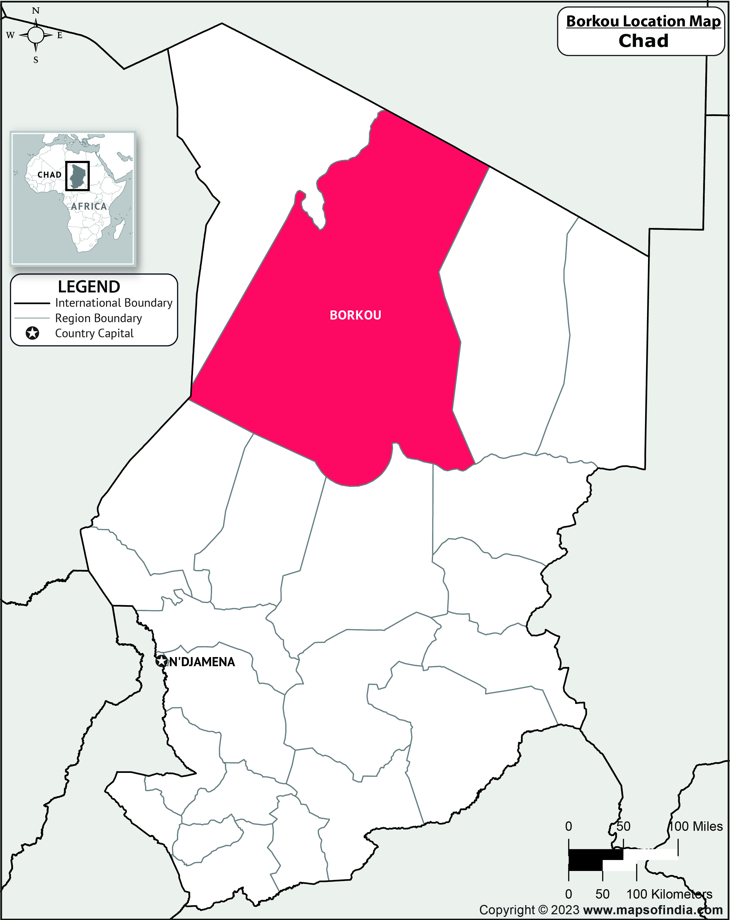 Borkou Location Map