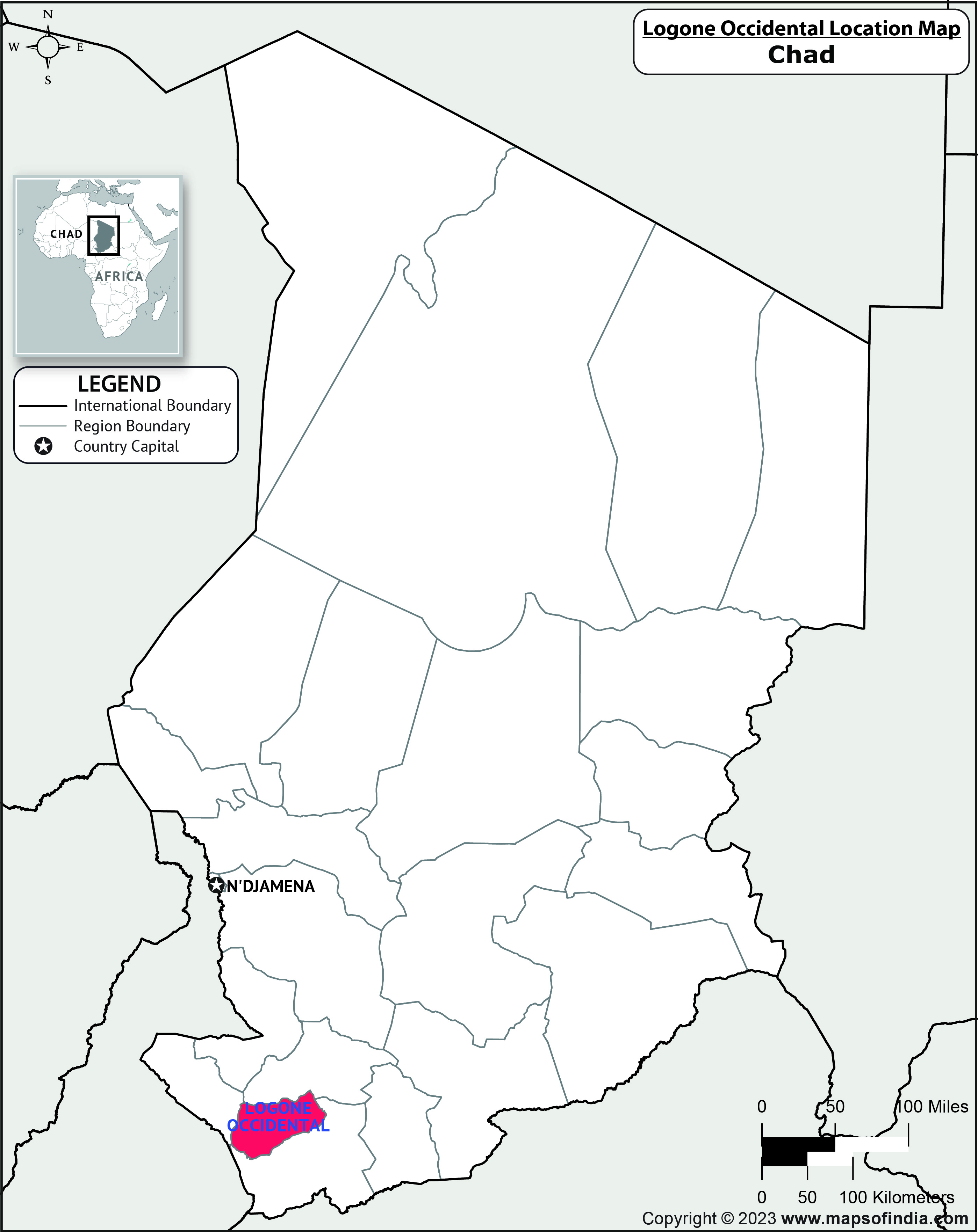 Logone Occidental, Google Map, Chad Google Map of Logone Occidental