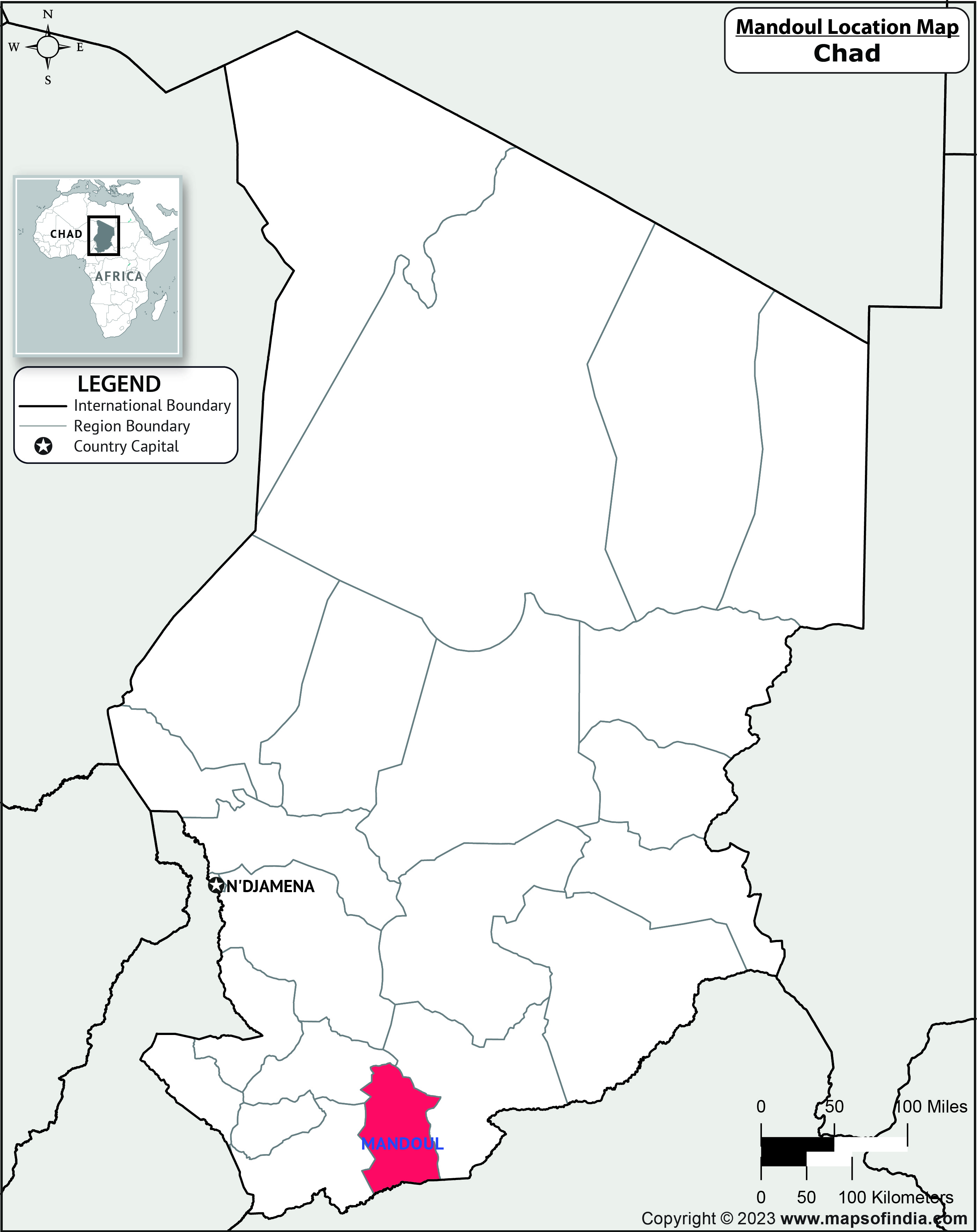 Mandoul Location Map