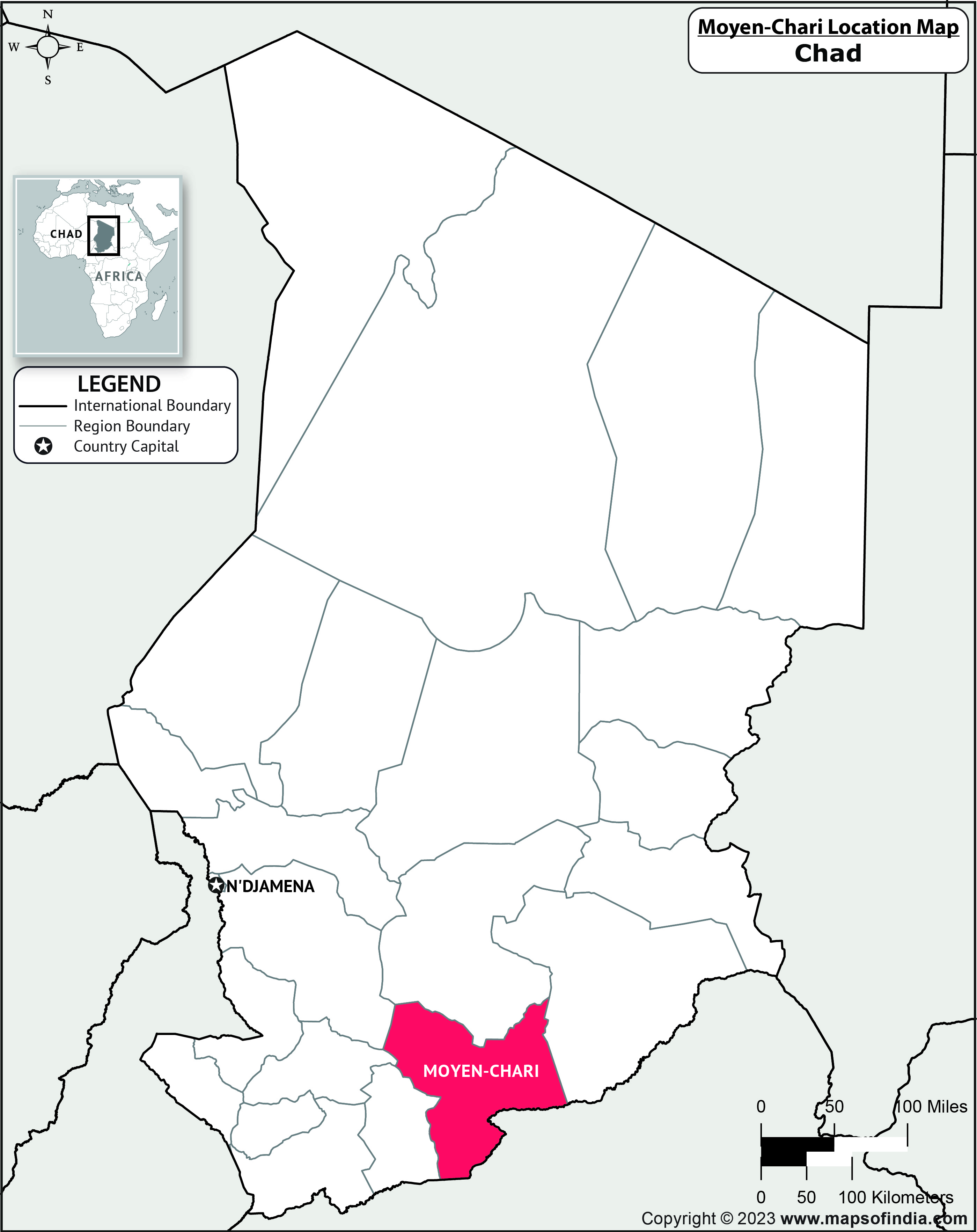 Moyen Chari Location Map