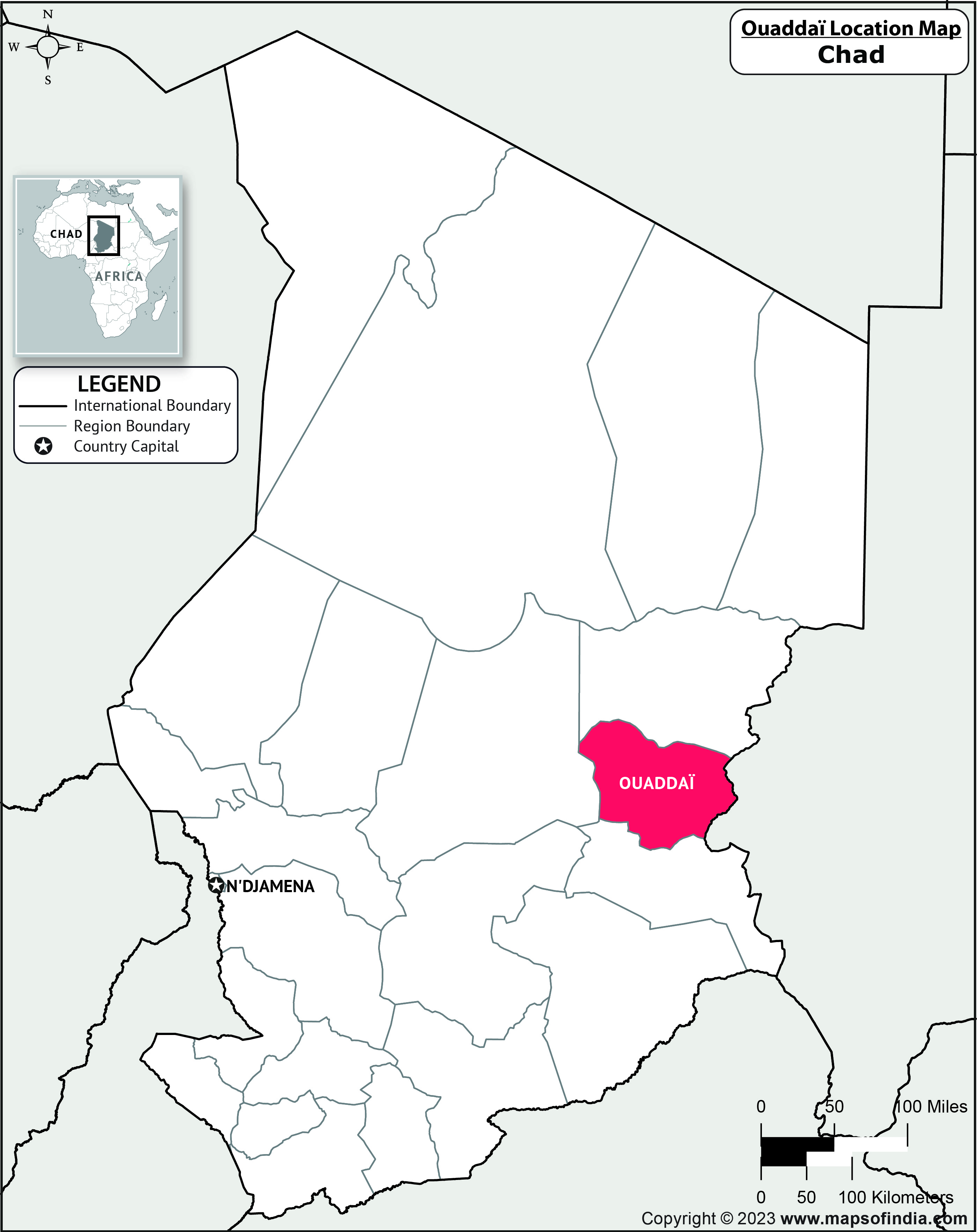 Ouaddai Location Map