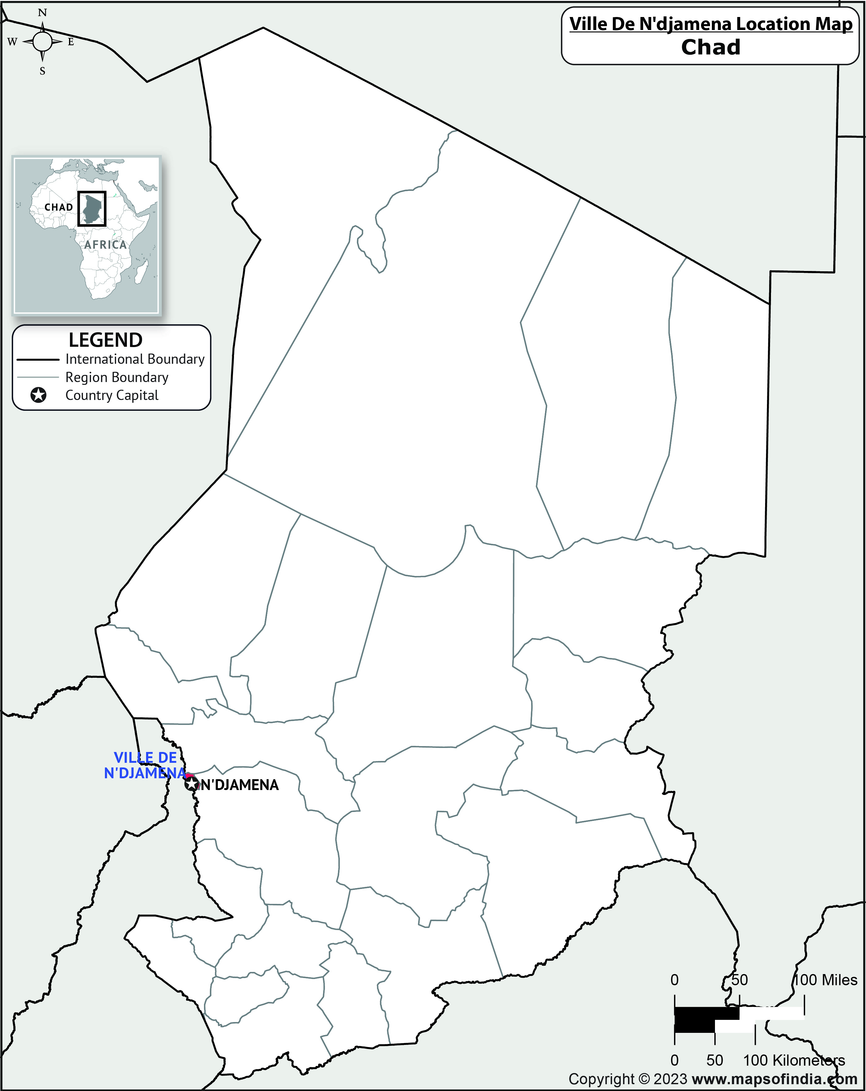 Ville De N Djamena Location Map