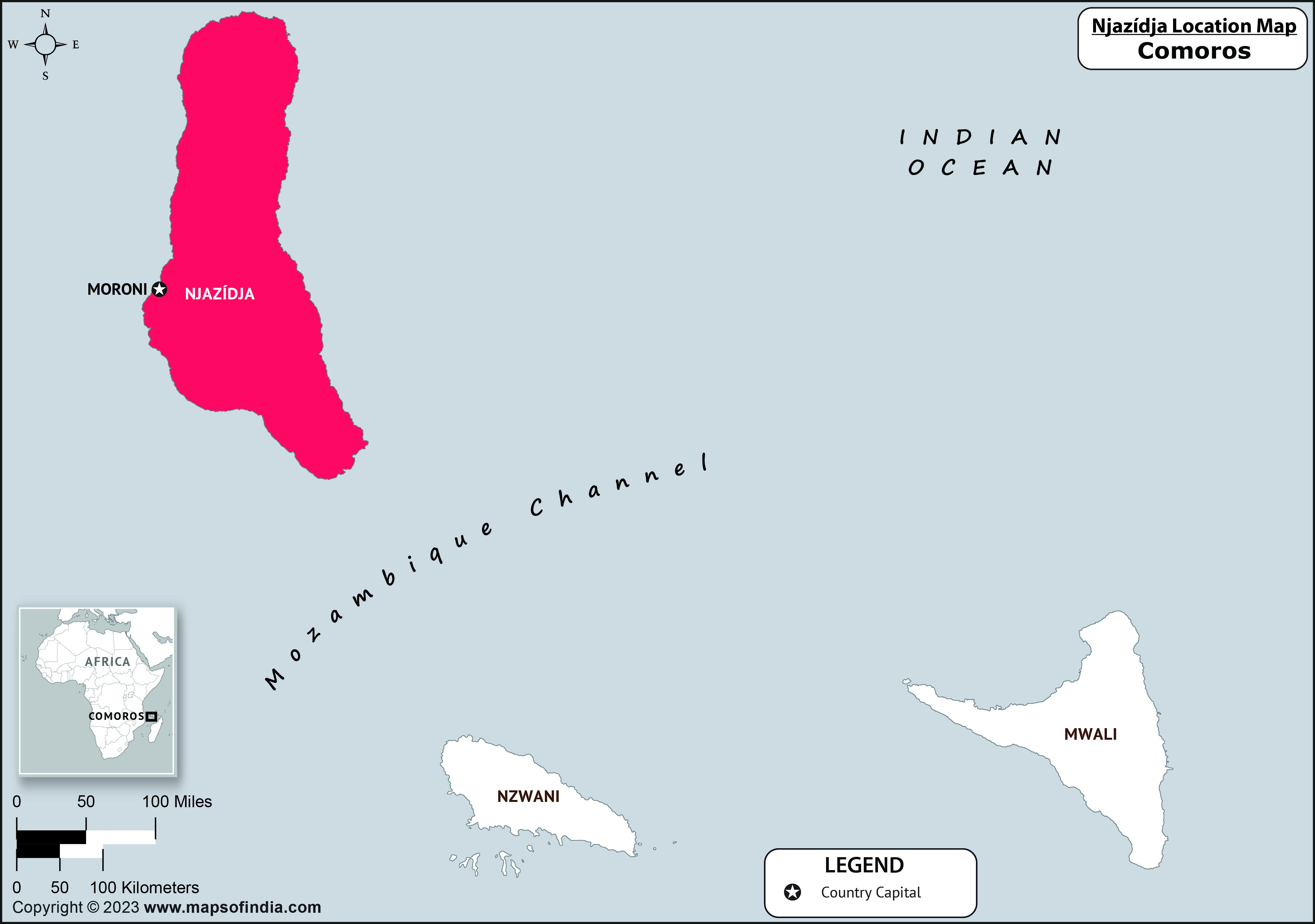 Map of Njazidja Location Njazidja Location Map