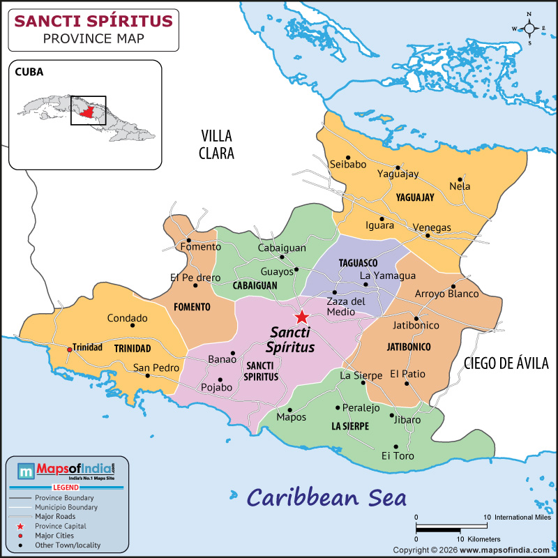 Sancti map showing location, boundaries, major cities and geographical features of the Republic of las in Iran