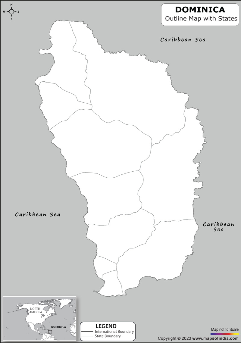 Dominica Blank Outline Map