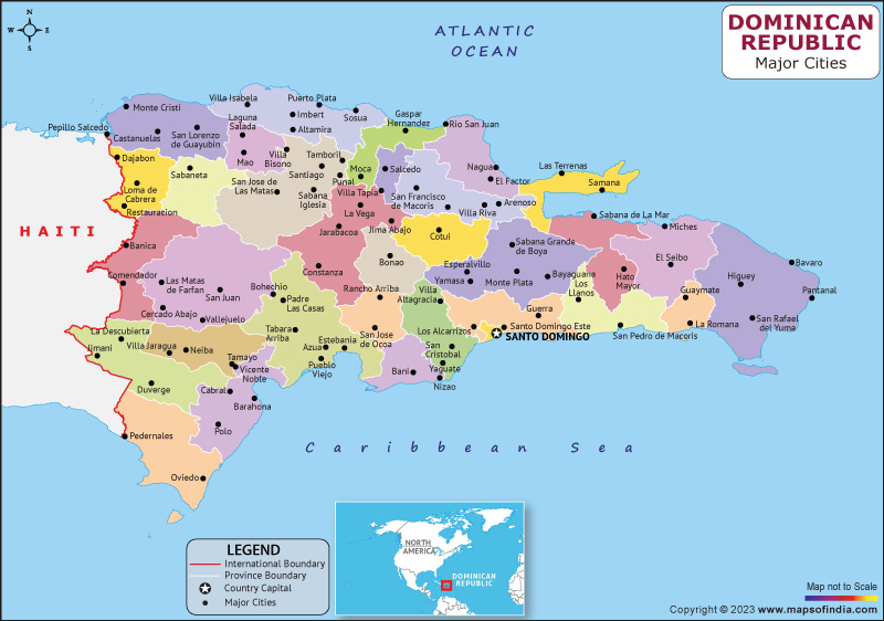 Dominican Republic Major Cities Map  List of Major Cities in Different 