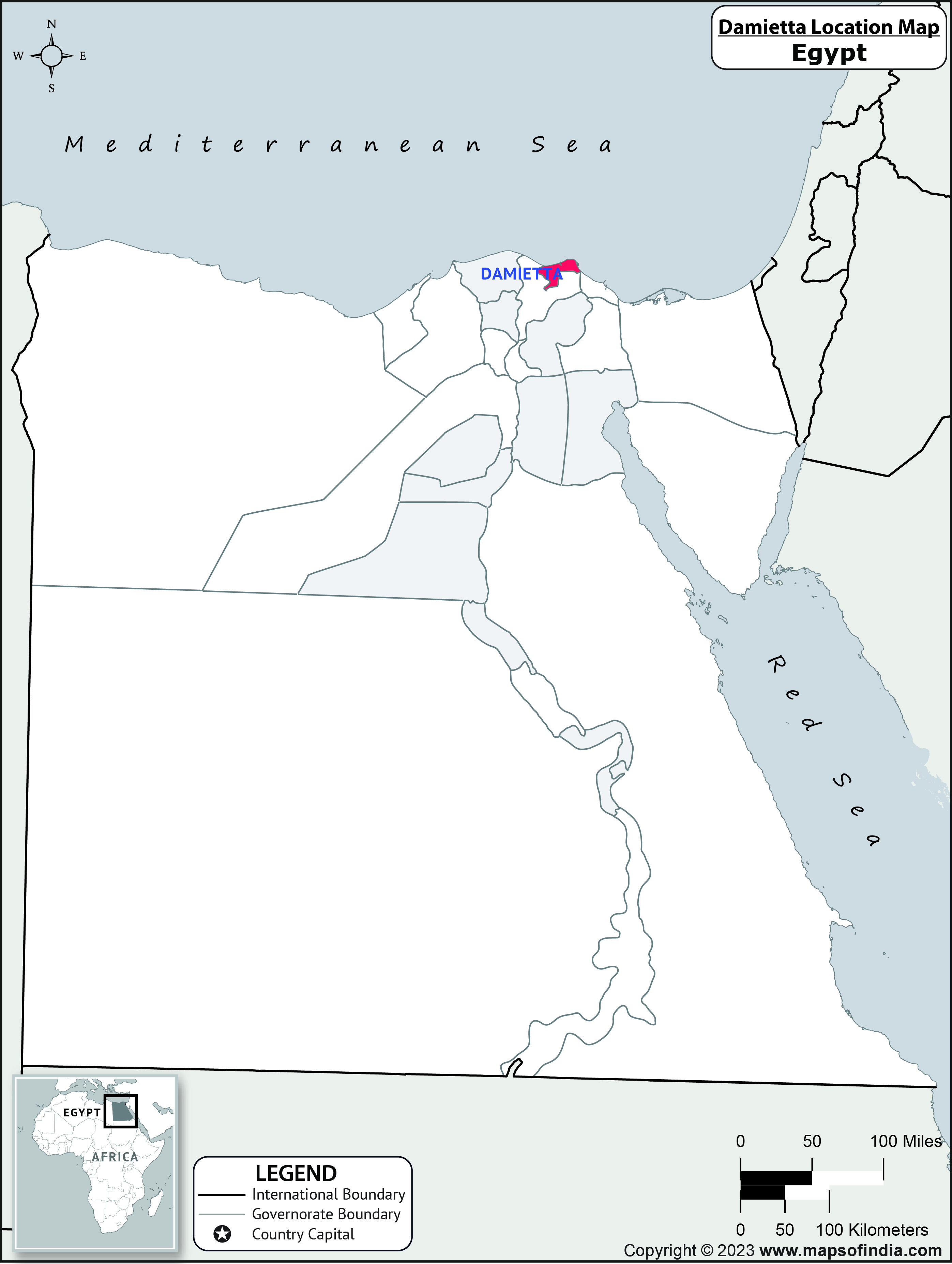 Damietta Location Map
