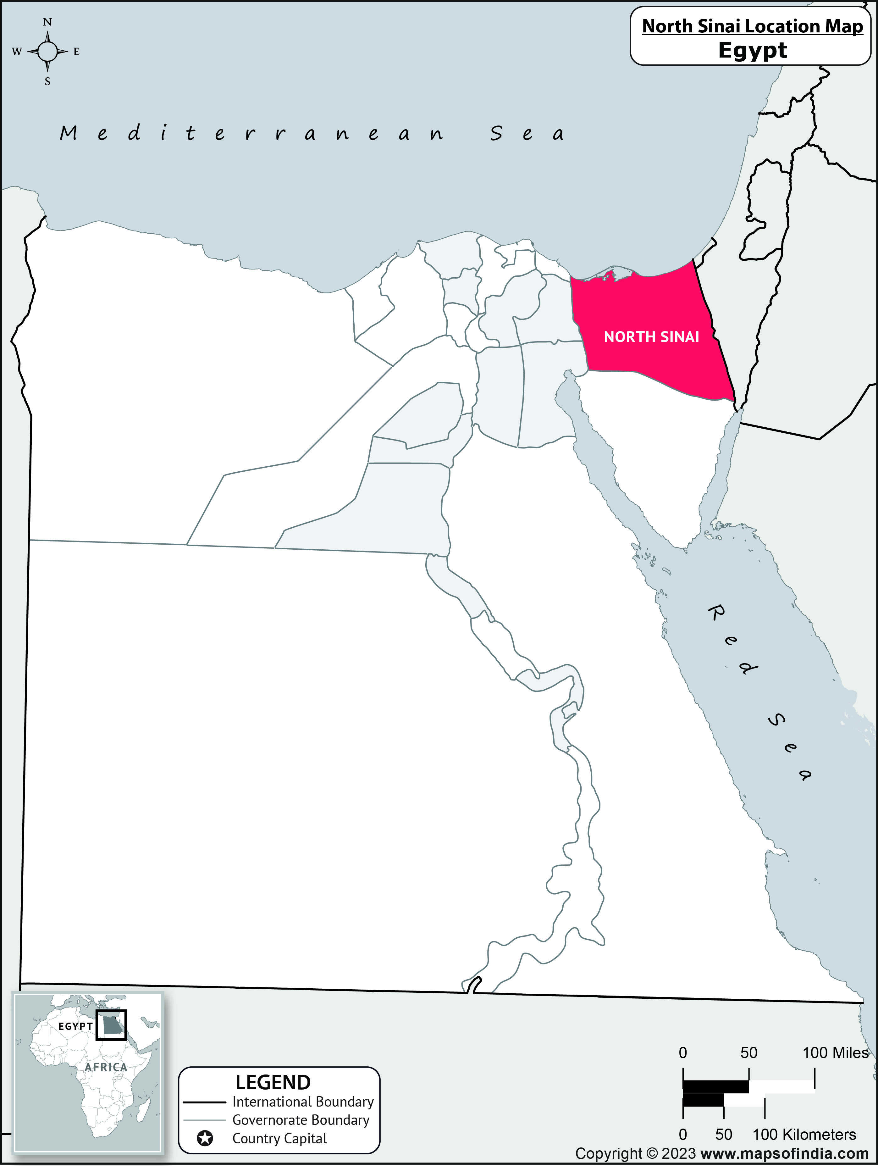 North Sinai Location Map