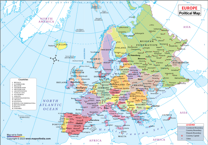 political map of europe blank