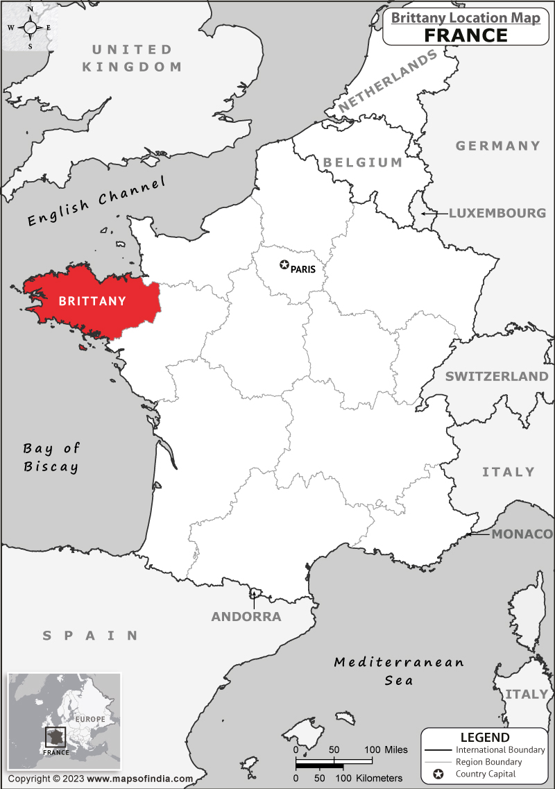 Brittany Location Map