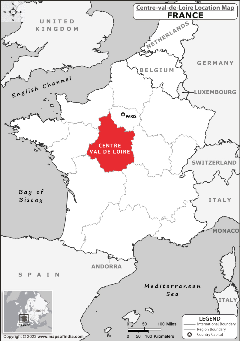 Map of Centre Val De Loire Location Centre Val De Loire Location Map