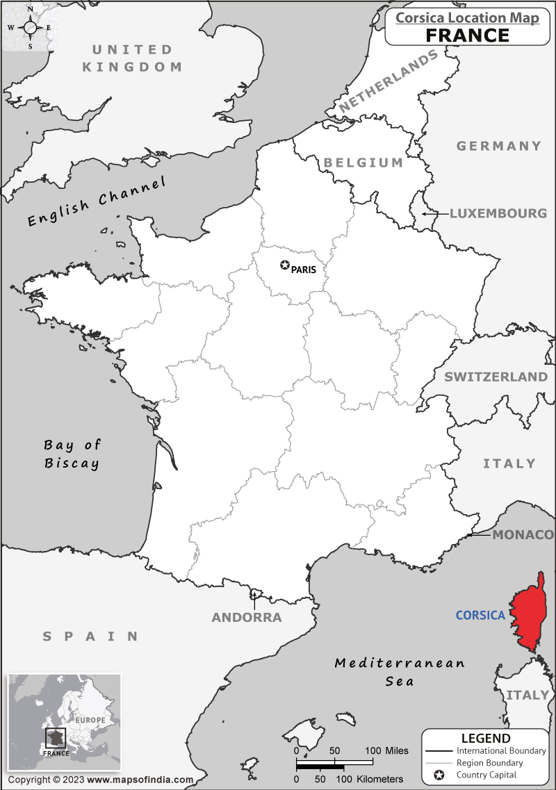 Corsica Location Map