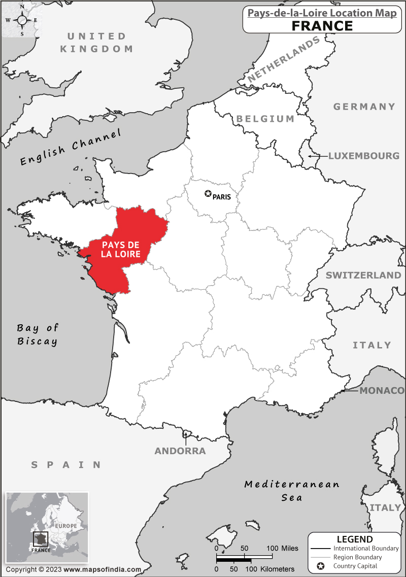 Pays De La Loire, Google Map, France Google Map of Pays De La Loire