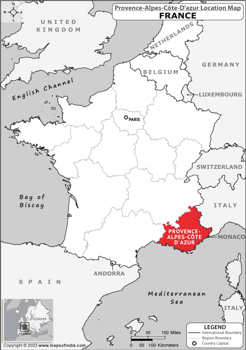 Provence Alpes Cote D Azur Location Map