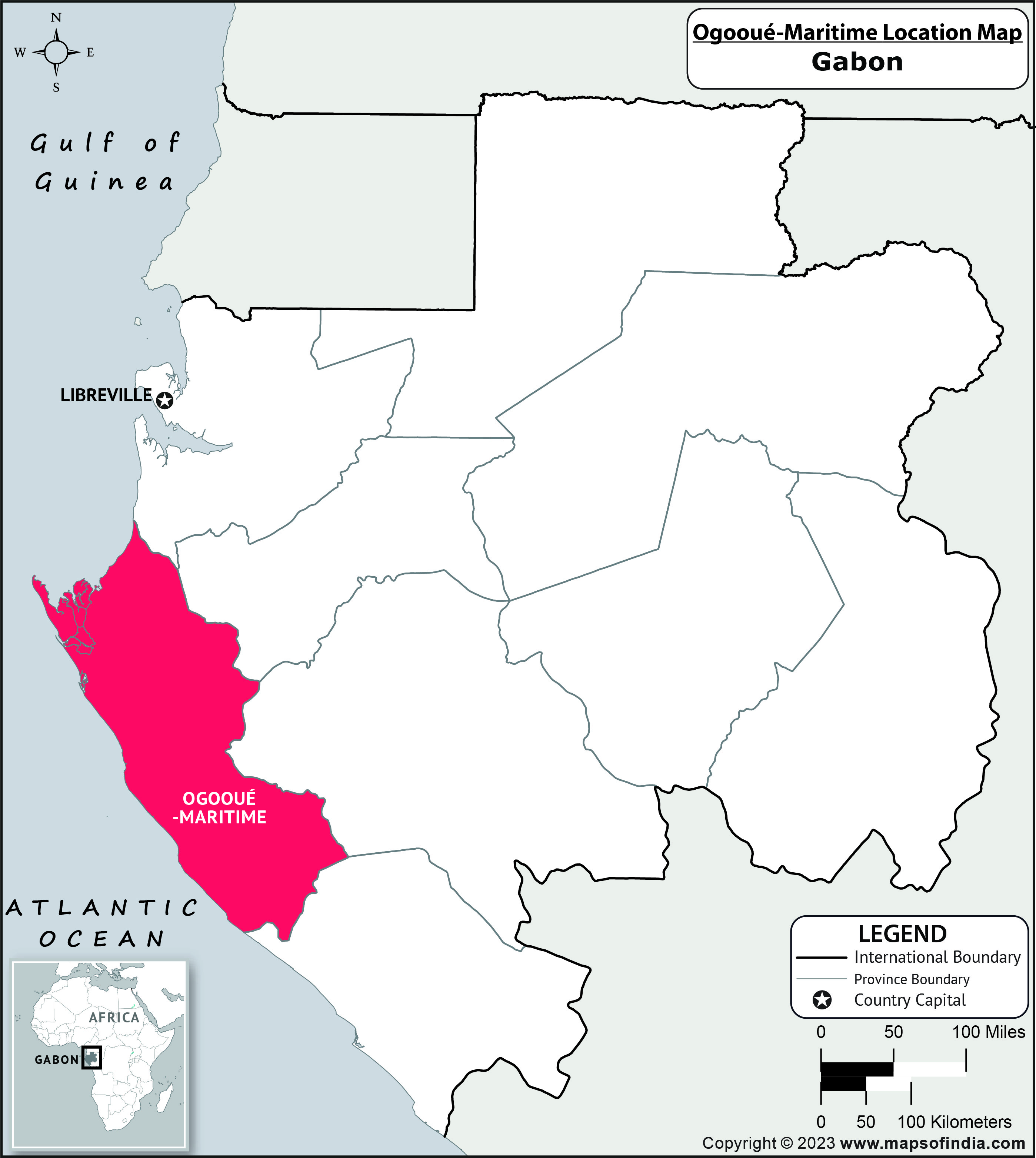 Ogooue Maritime Location Map