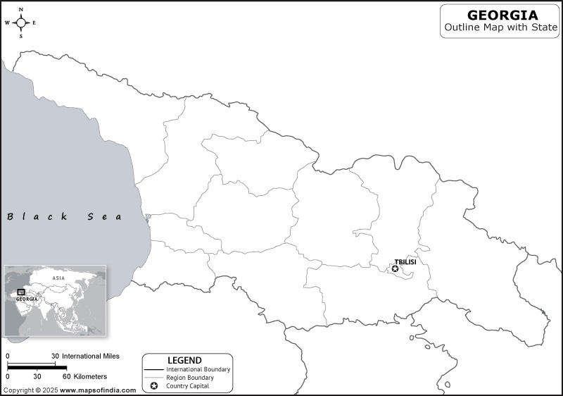 Georgia Blank Outline Map