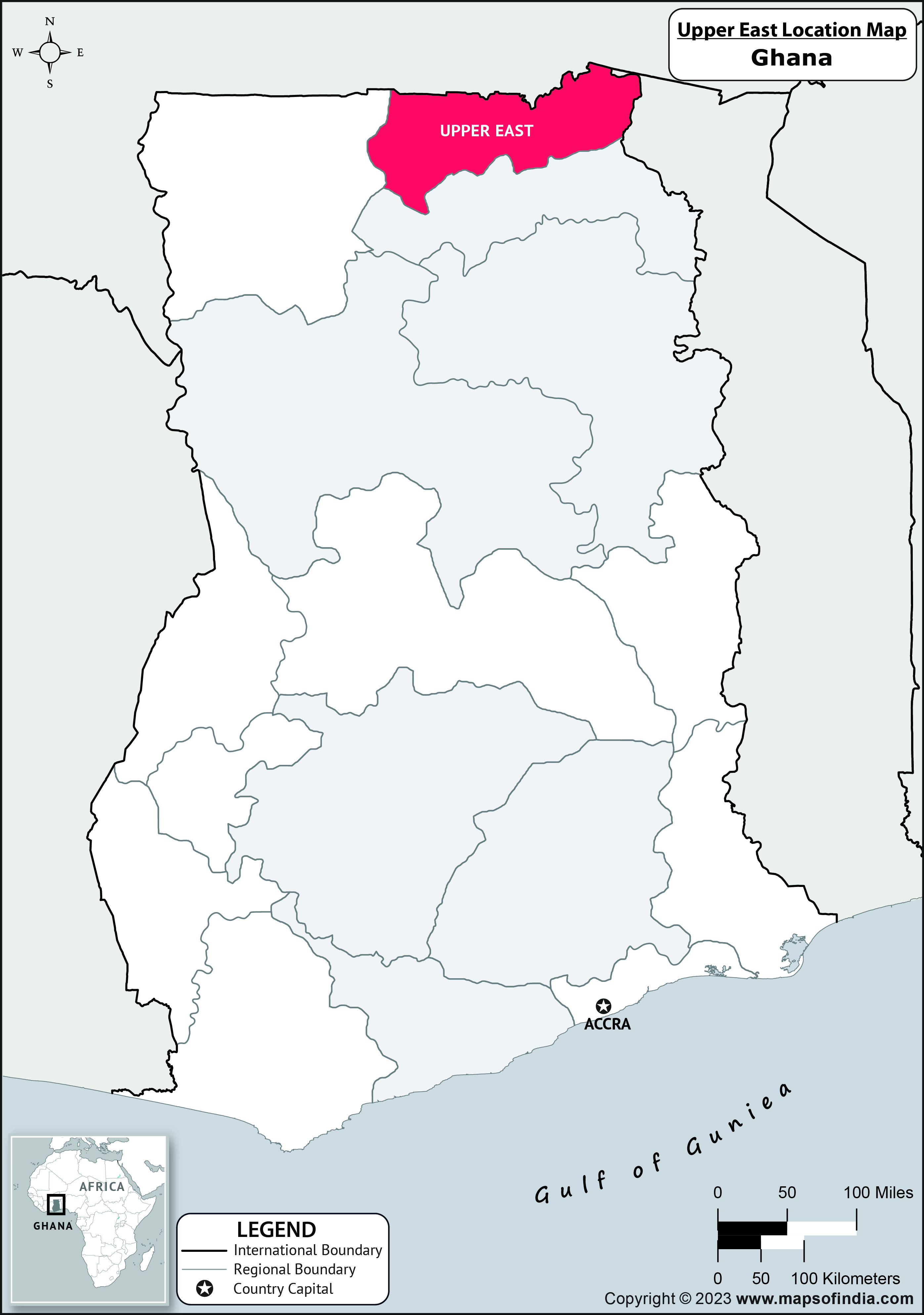 Where is Upper East Located in Ghana? Upper East Location Map in the