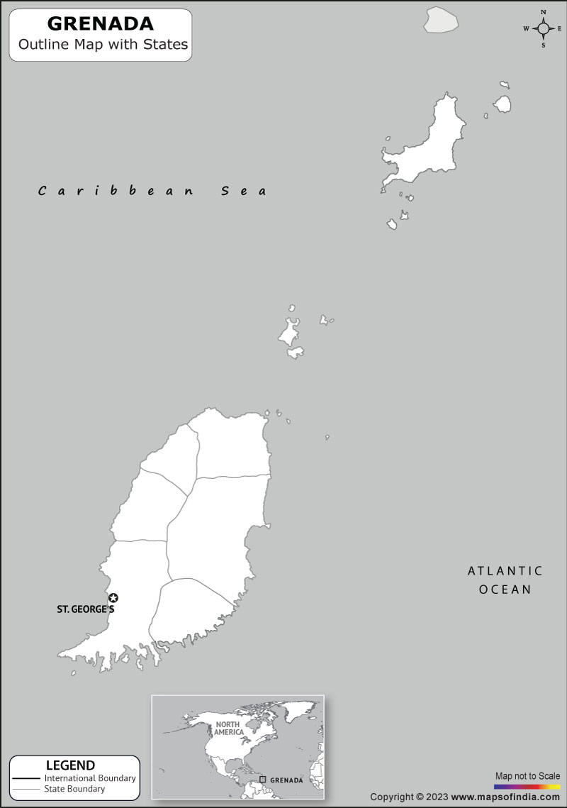 Grenada Blank Outline Map