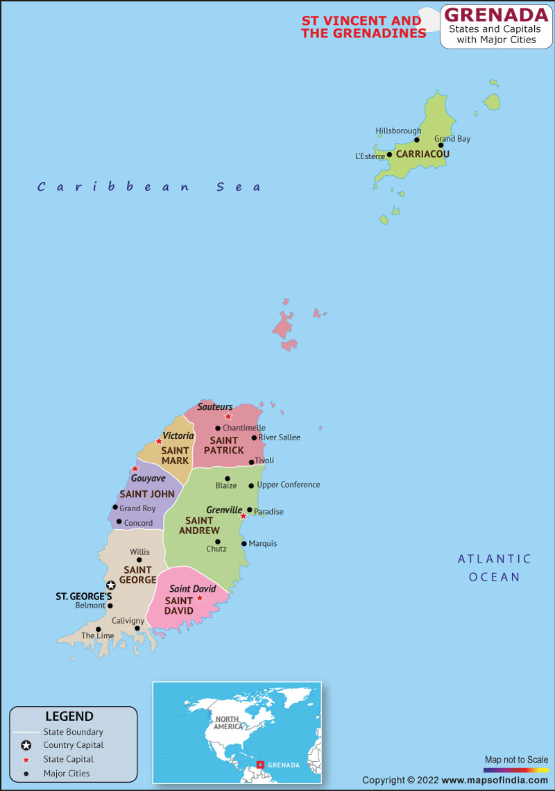 grenada State and Capital Map