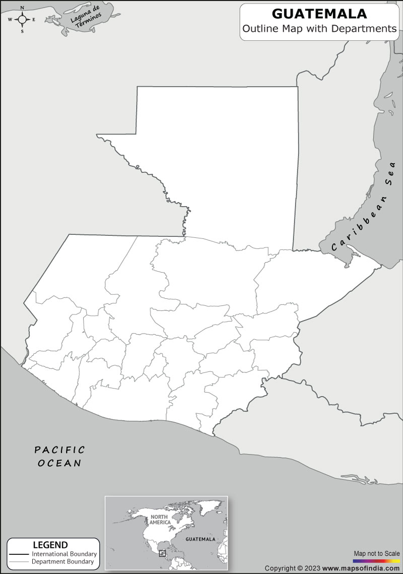 Guatemala Blank Outline Map