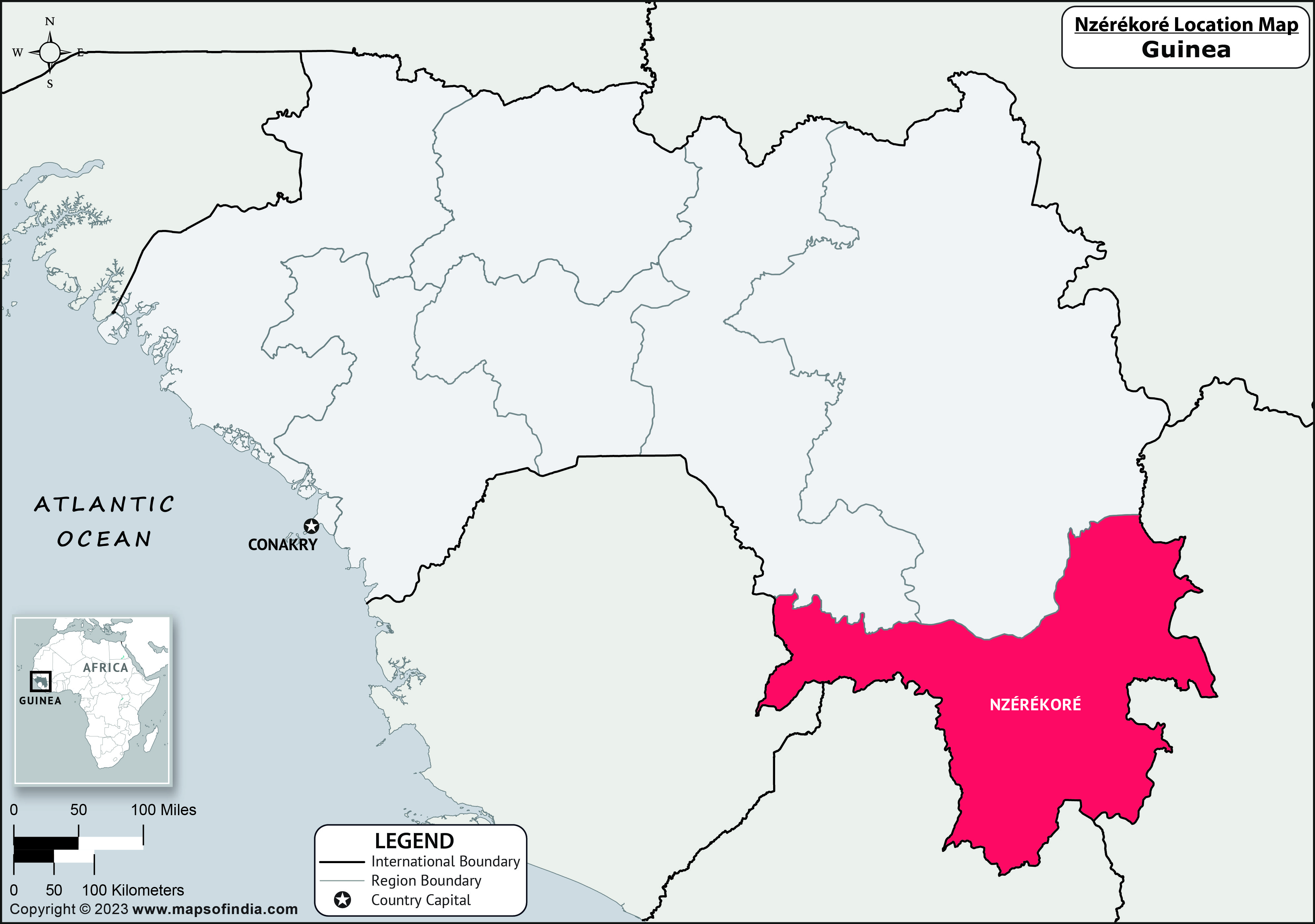 Nzerekore Location Map
