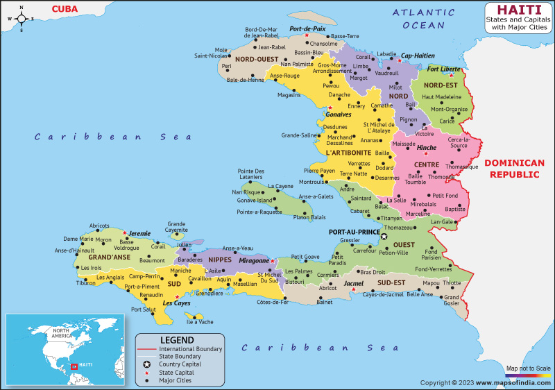 haiti State and Capital Map