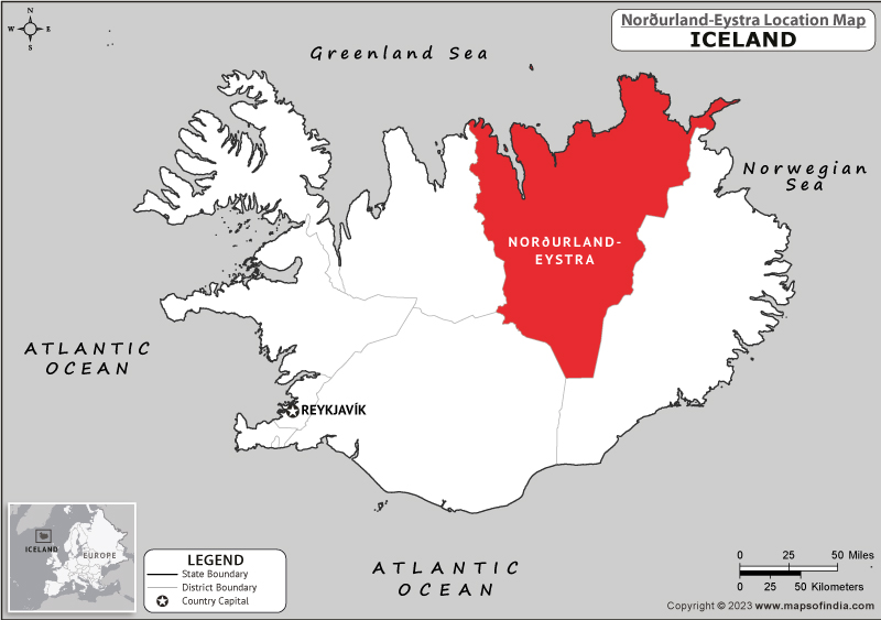 Map of Norourland Eystra Location Norourland Eystra Location Map