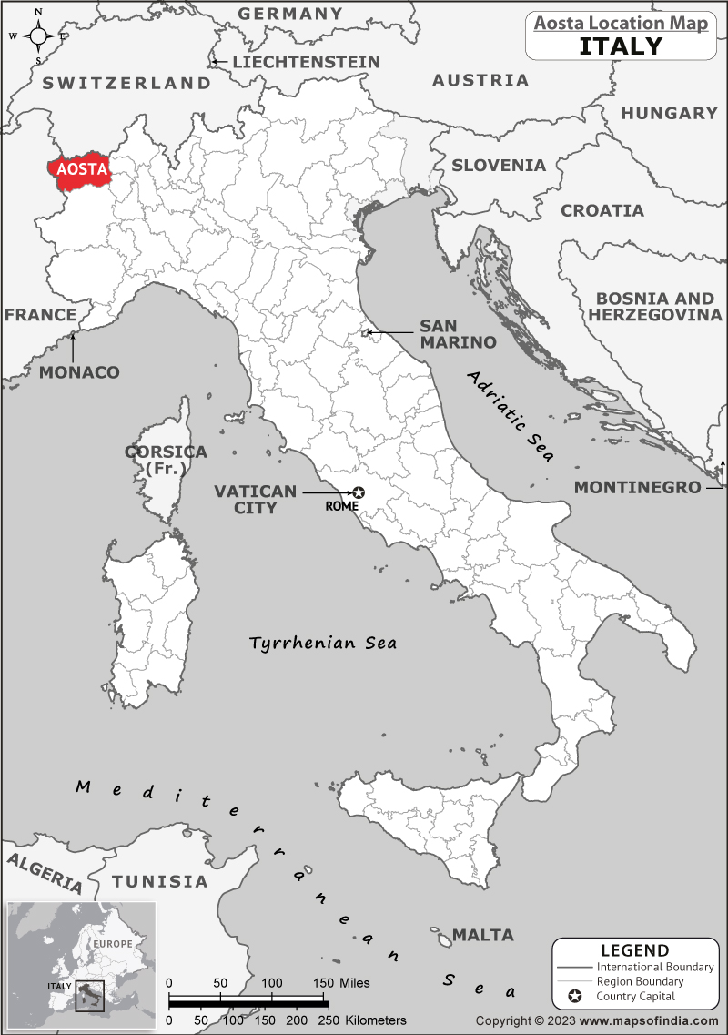 Aosta Location Map