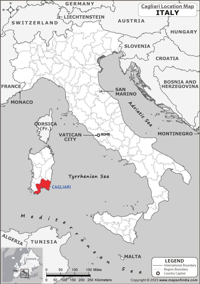 Cagliari Location Map