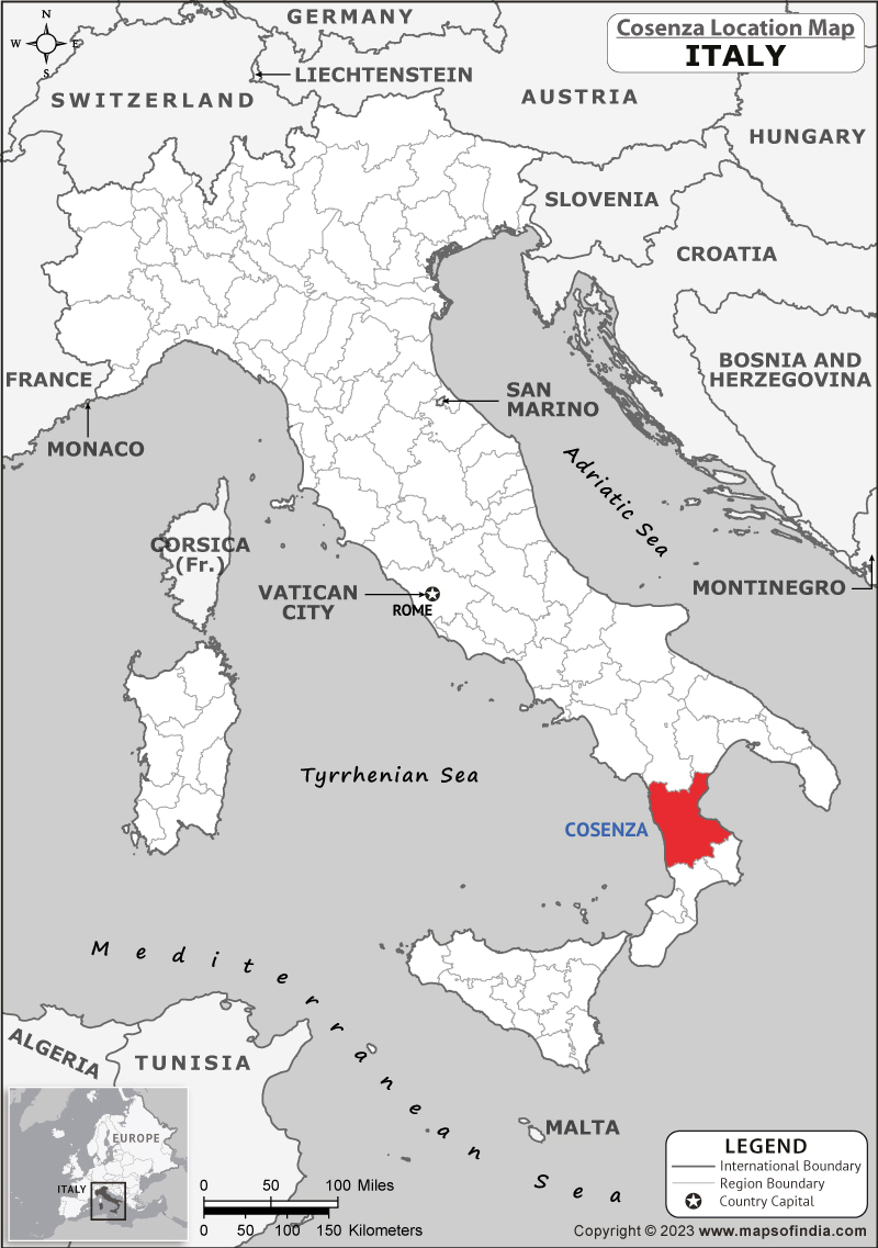 Cosenza Location Map