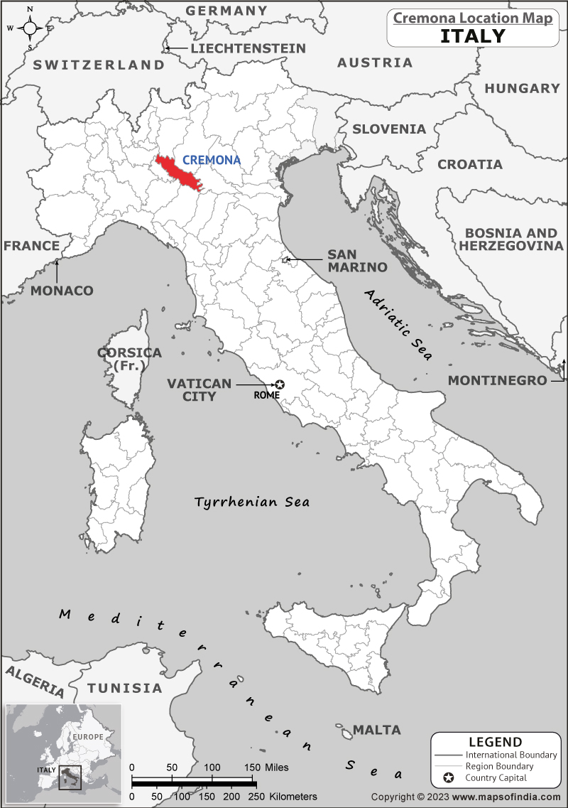 Cremona Location Map