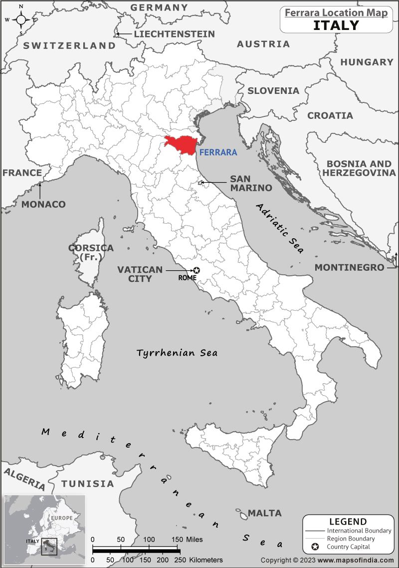 Ferrara Location Map