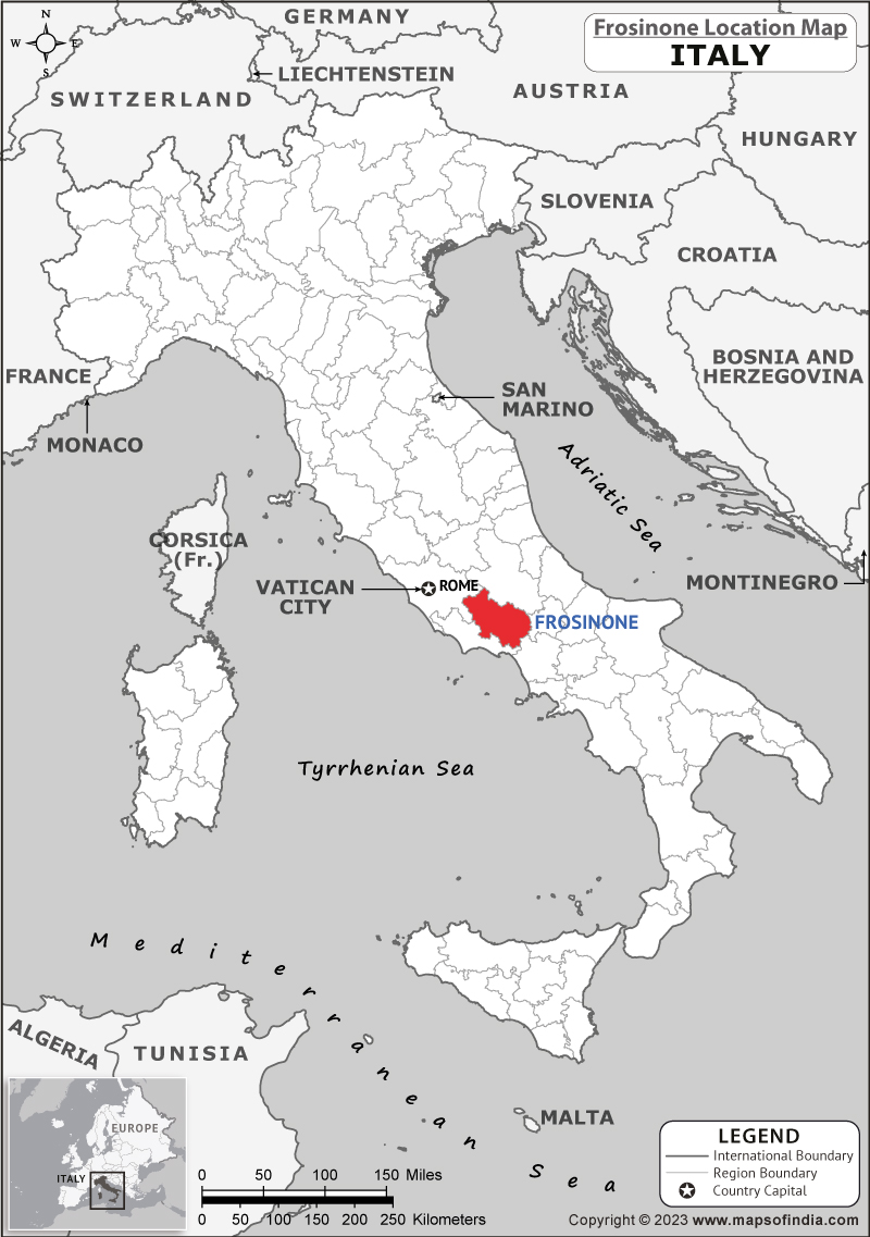 Frosinone Location Map