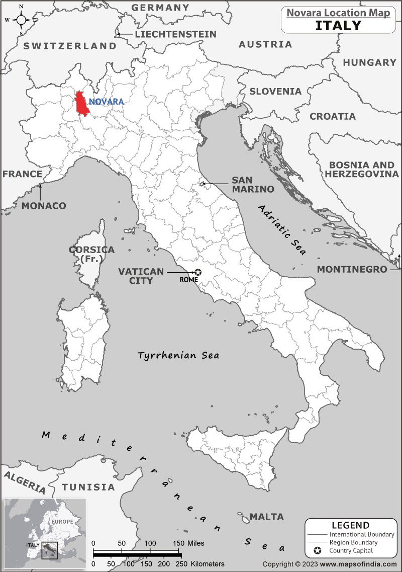 Novara Location Map