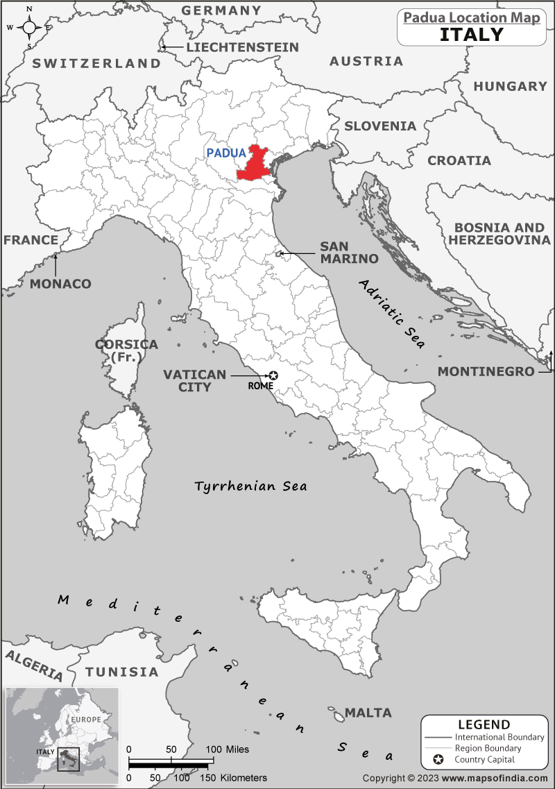 Padua Location Map