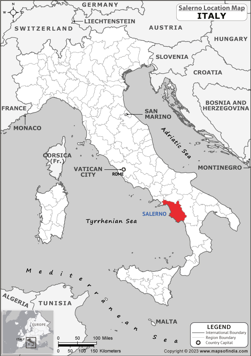 Salerno Location Map