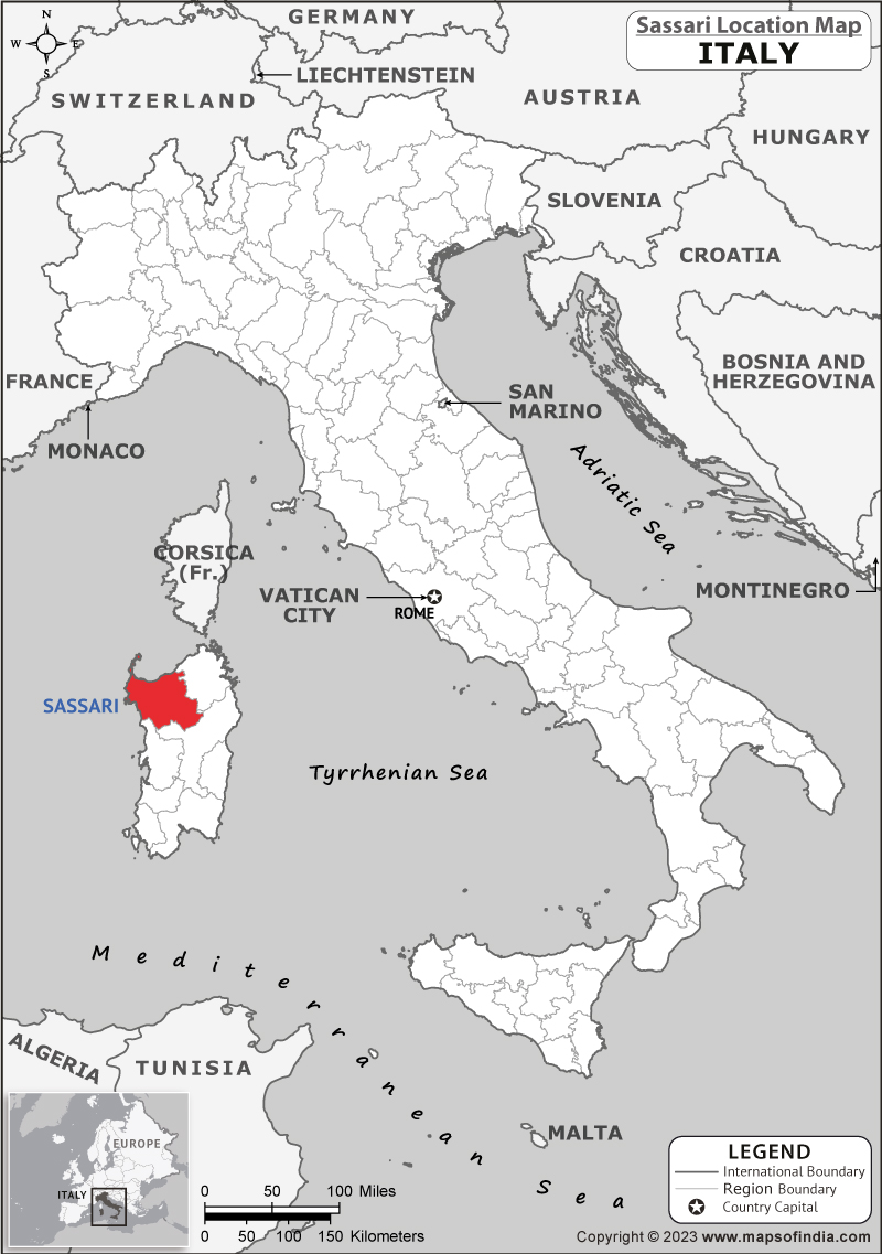 Sassari Location Map