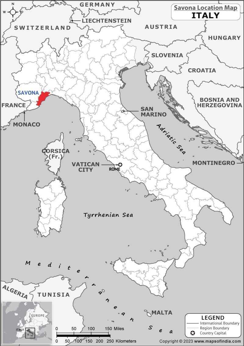 Savona Location Map