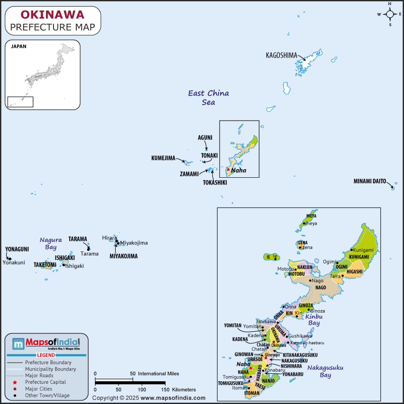 Okinawa Map | Location and Geography of Okinawa Japan Okinawa map showing location, boundaries, major cities and geographical features of the Republic of Okinawa in Japan
