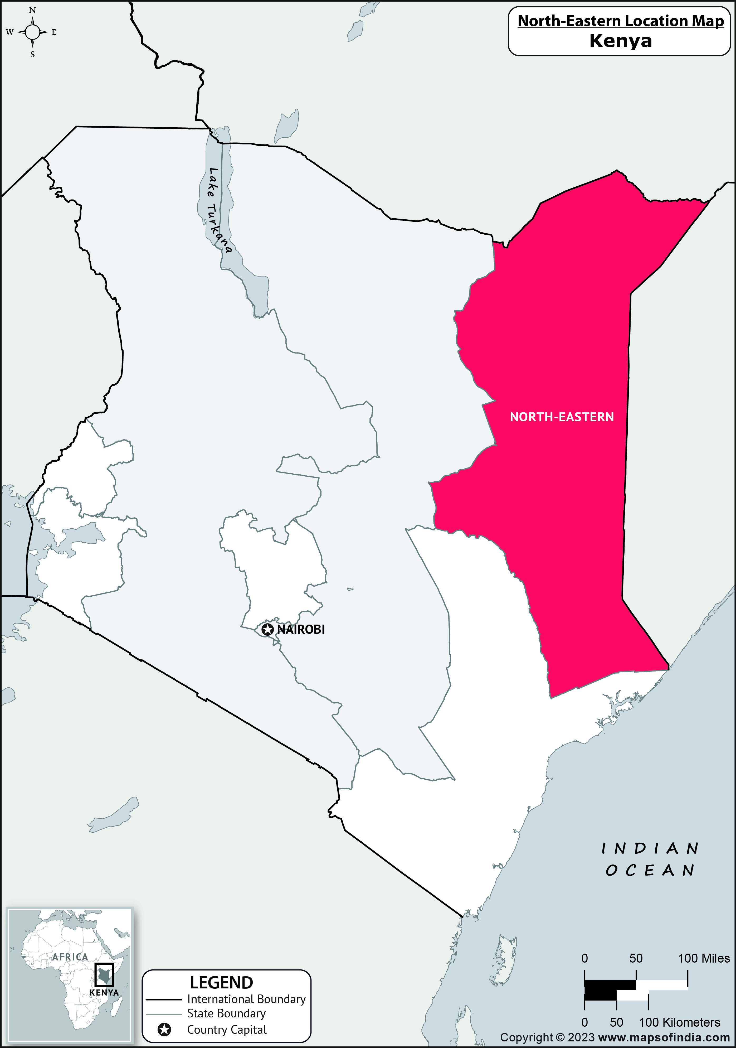 North Eastern Location Map