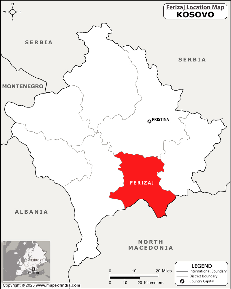Ferizaj Location Map