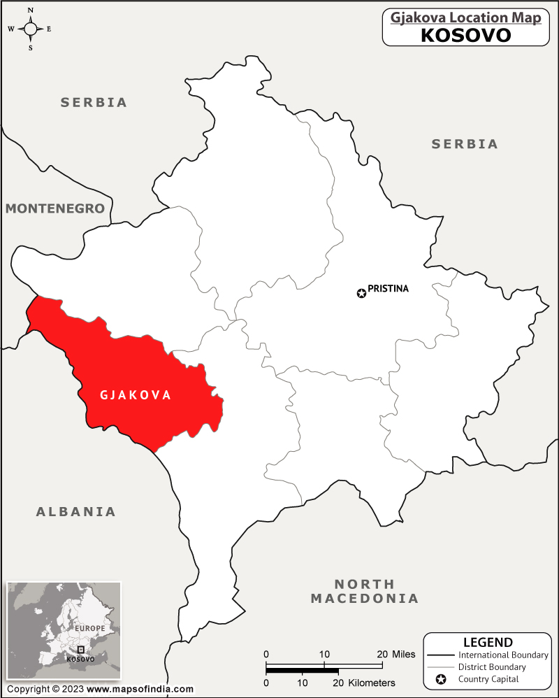 Gjakova Location Map
