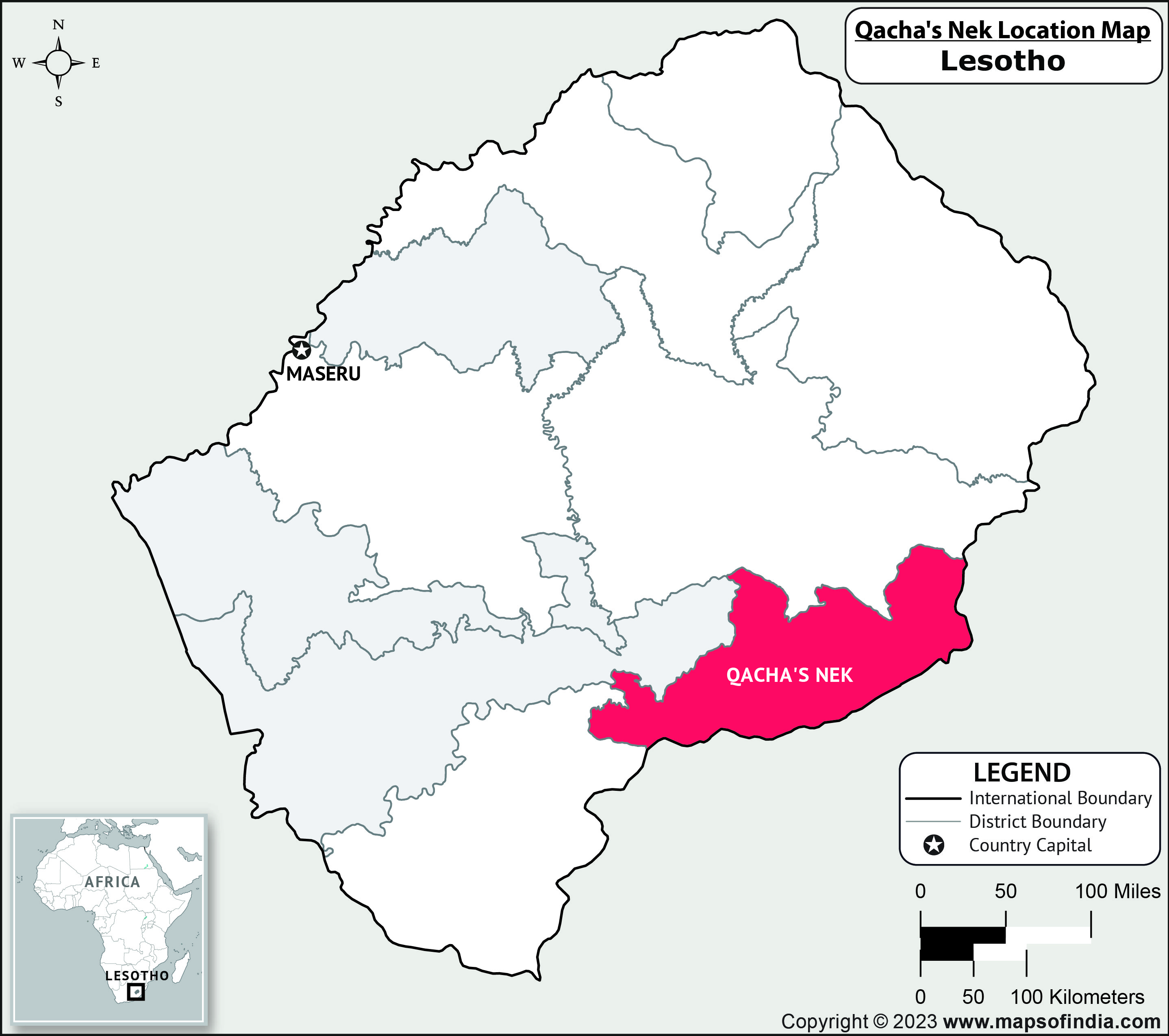 Qacha S Nek Location Map