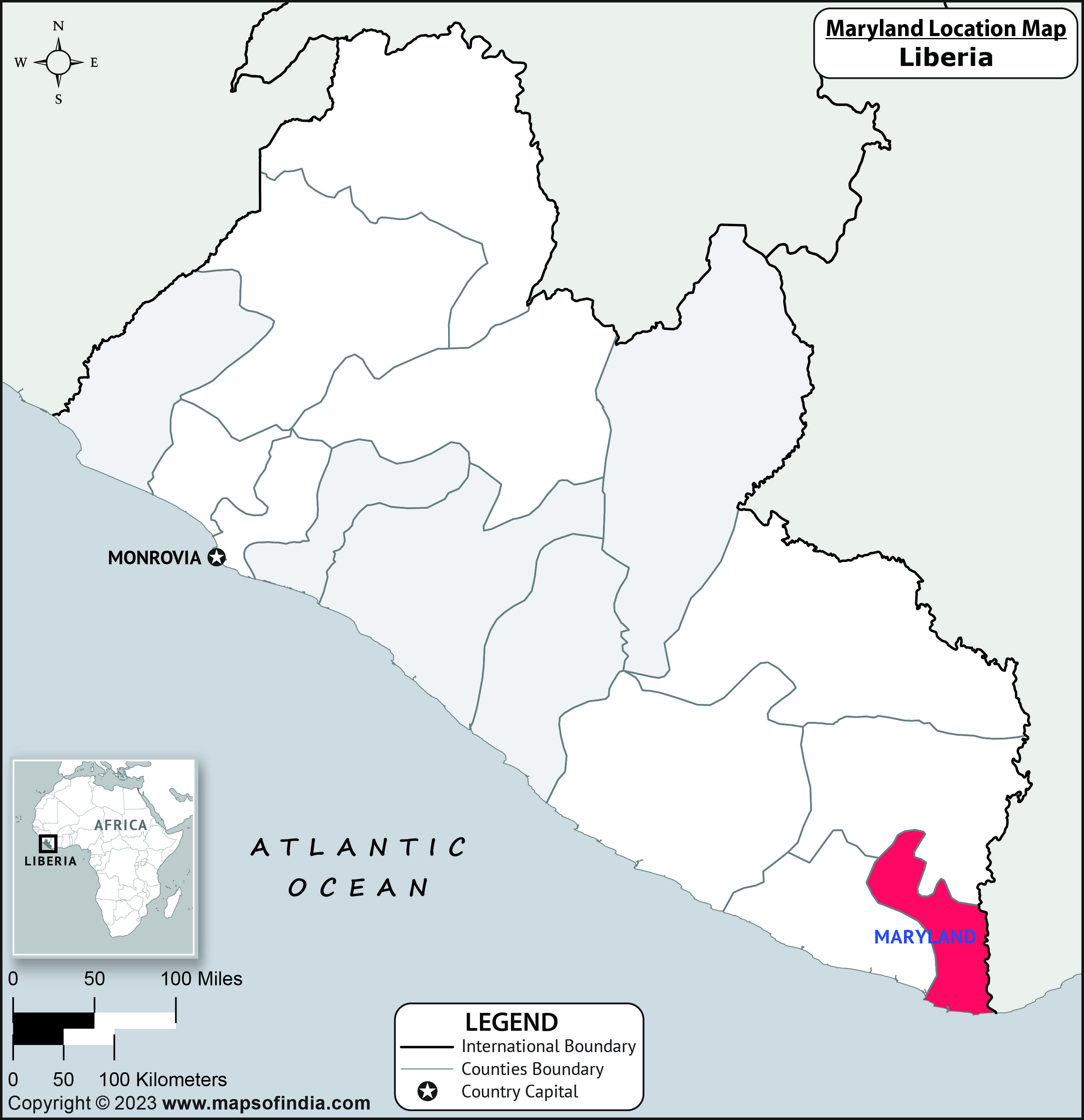 Maryland Location Map