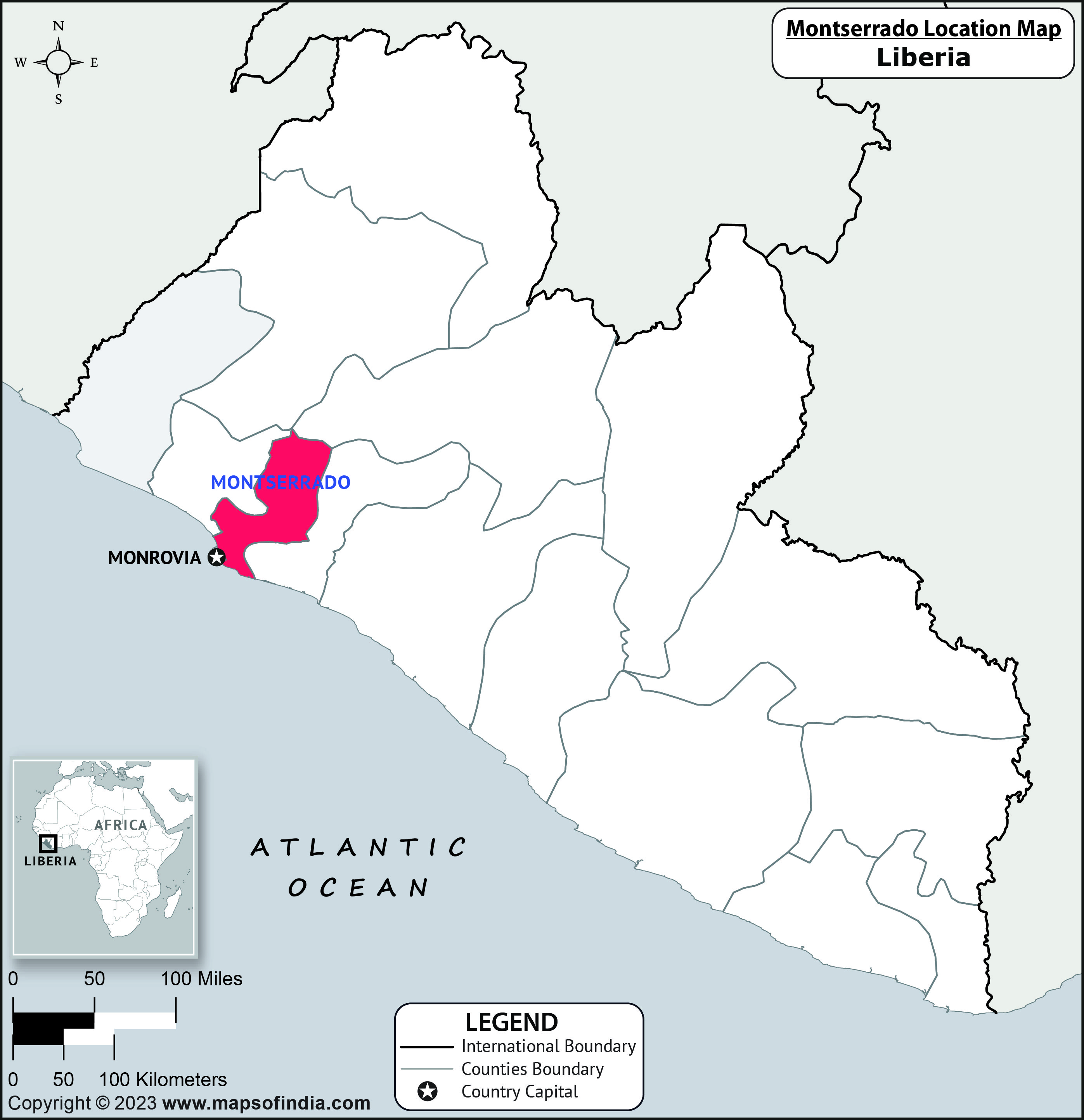 Map of Montserrado Location Montserrado Location Map