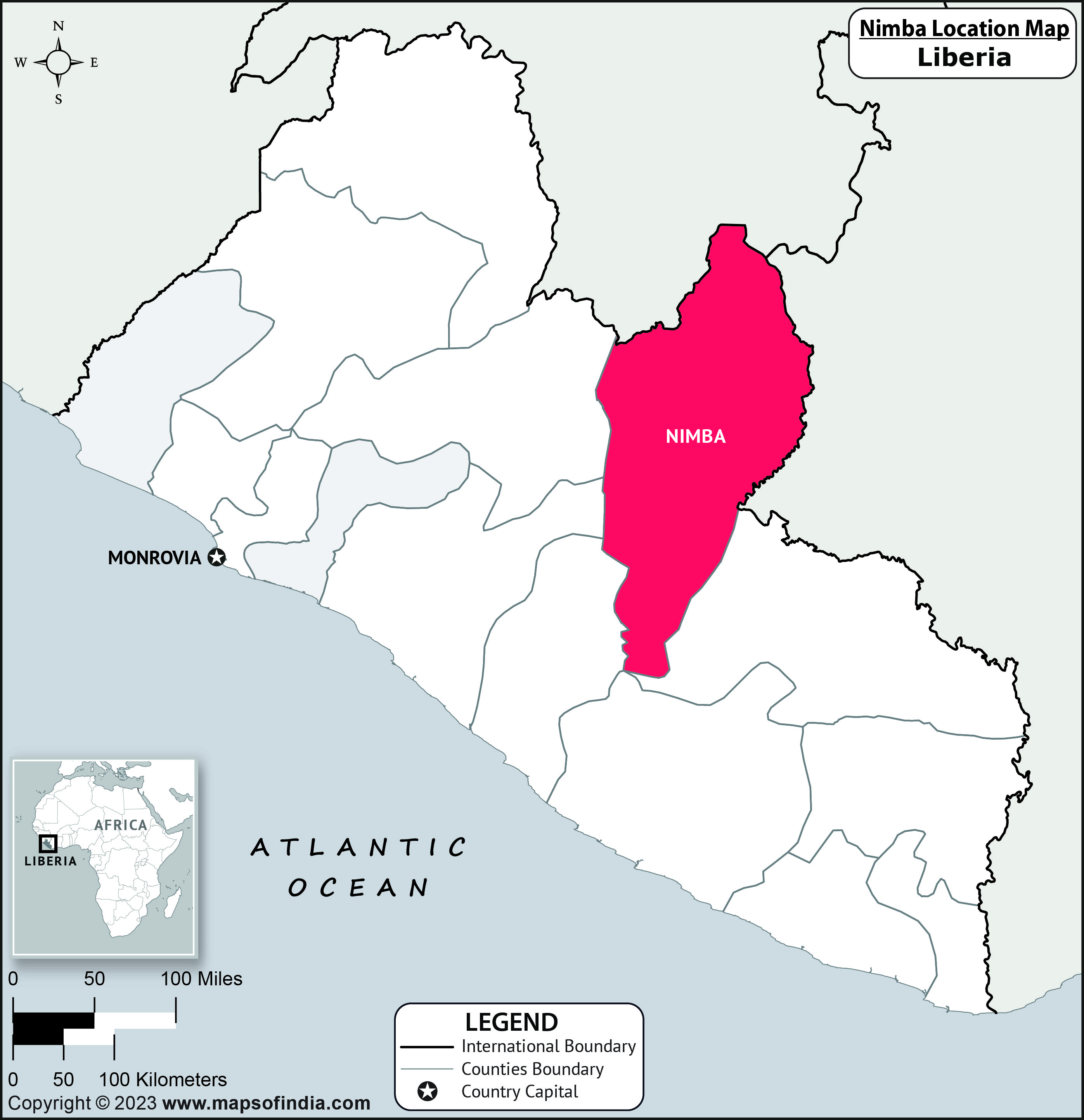Where is Nimba Located in Liberia? Nimba Location Map in the Liberia