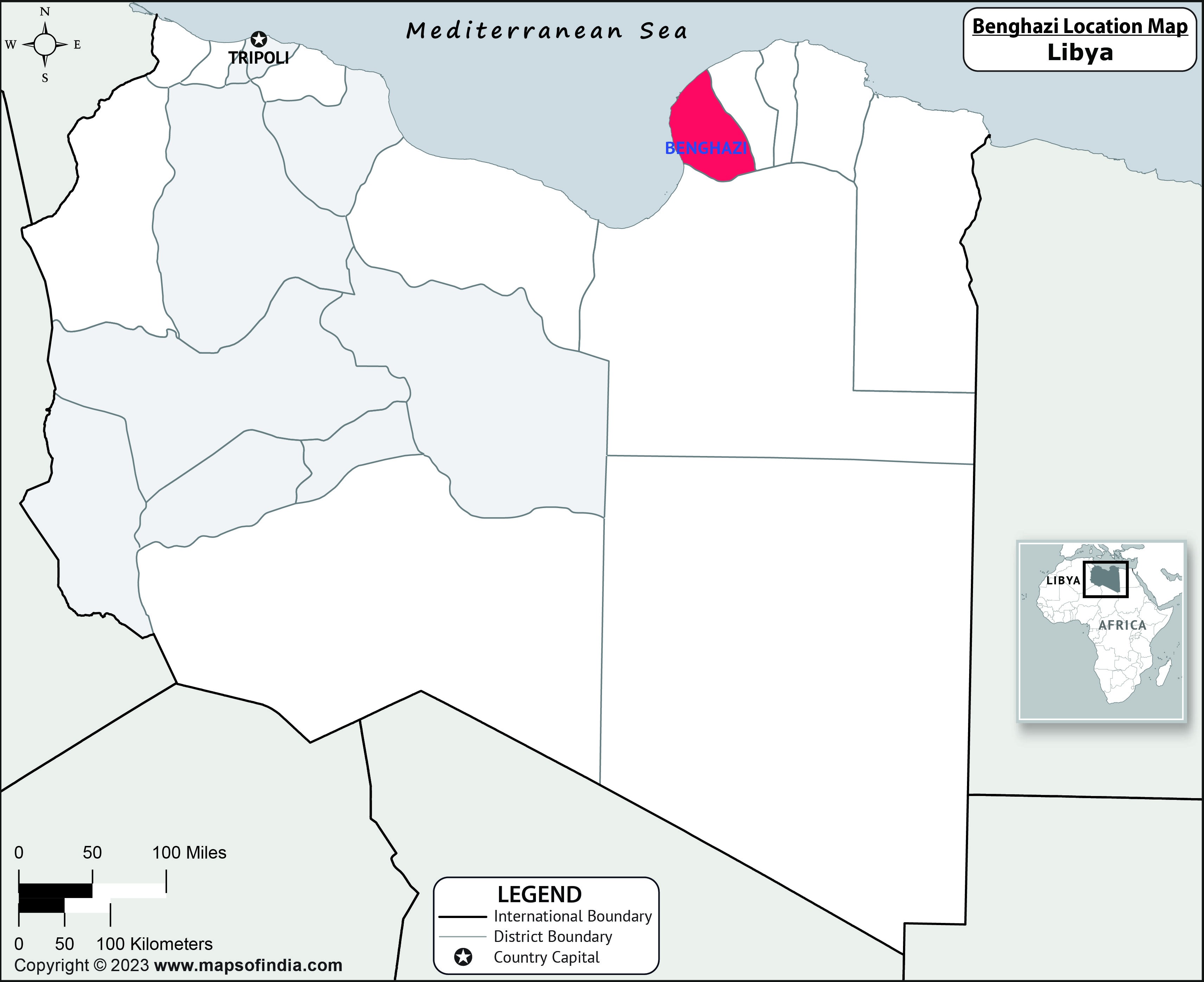 Benghazi Location Map