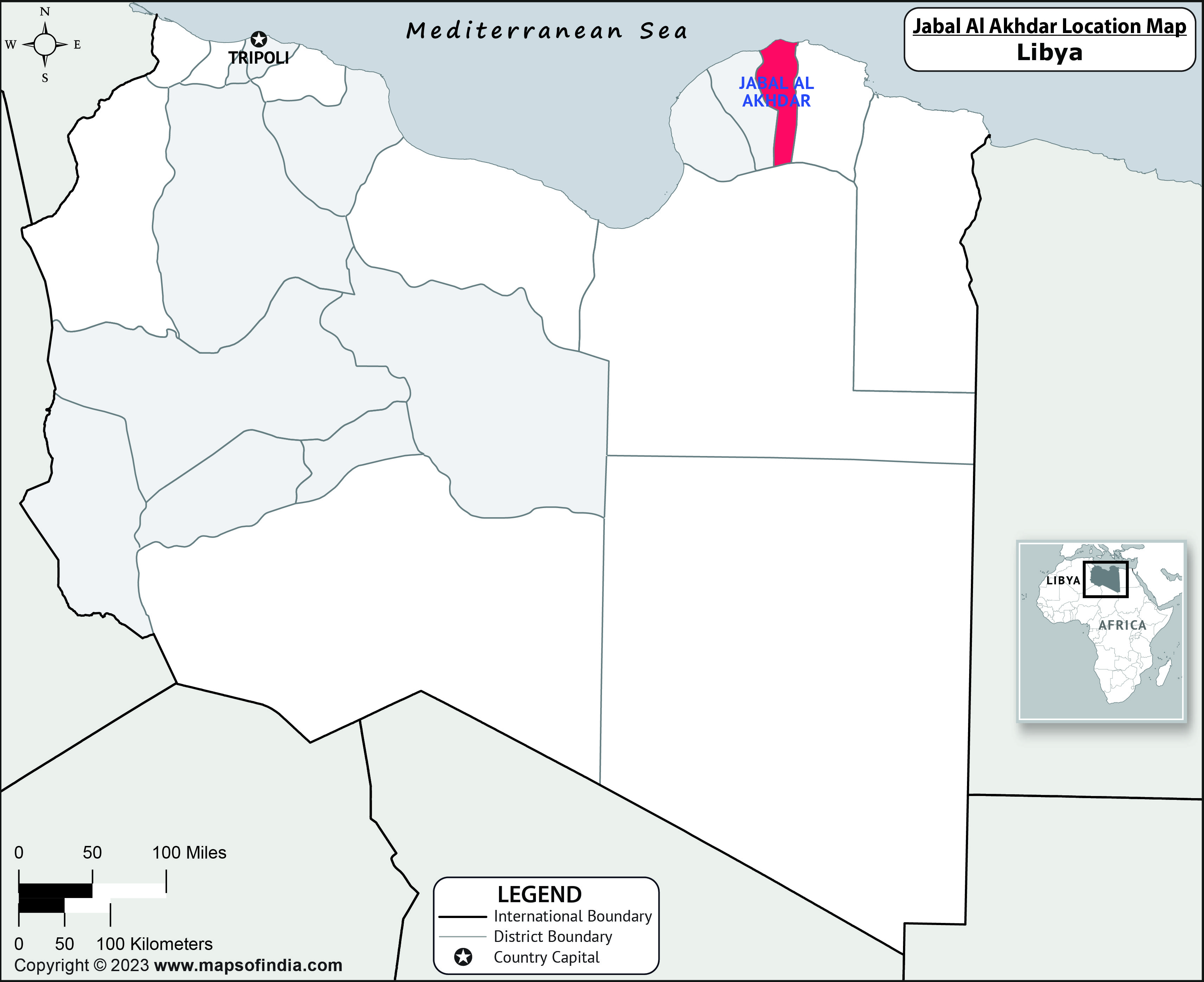 Jabal Al Akhdar Location Map